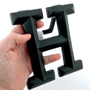 Monogram Letter H Door Knocker - Flat Satin Black Iron Door Knocker NEW
